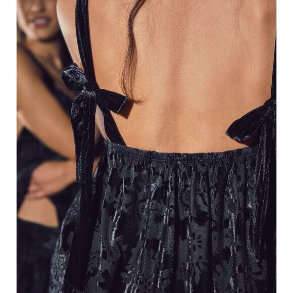 FREE PEOPLE Snow Angel Mini Slip / Black Combo Chemise NEW - Picture 8 of 10